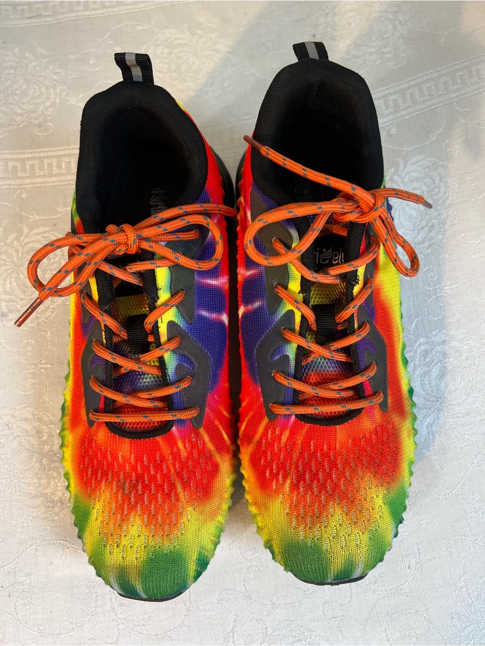 Kricely Men’s Sneakers Running Walking Hiking Shoes Tie Dye Lace Up US 7